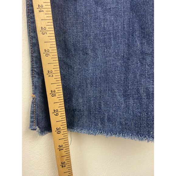 Volcom Jeans Bootcut Dark Wash Distressed Raw Hem Size 28x30 (1183) - Picture 6 of 11